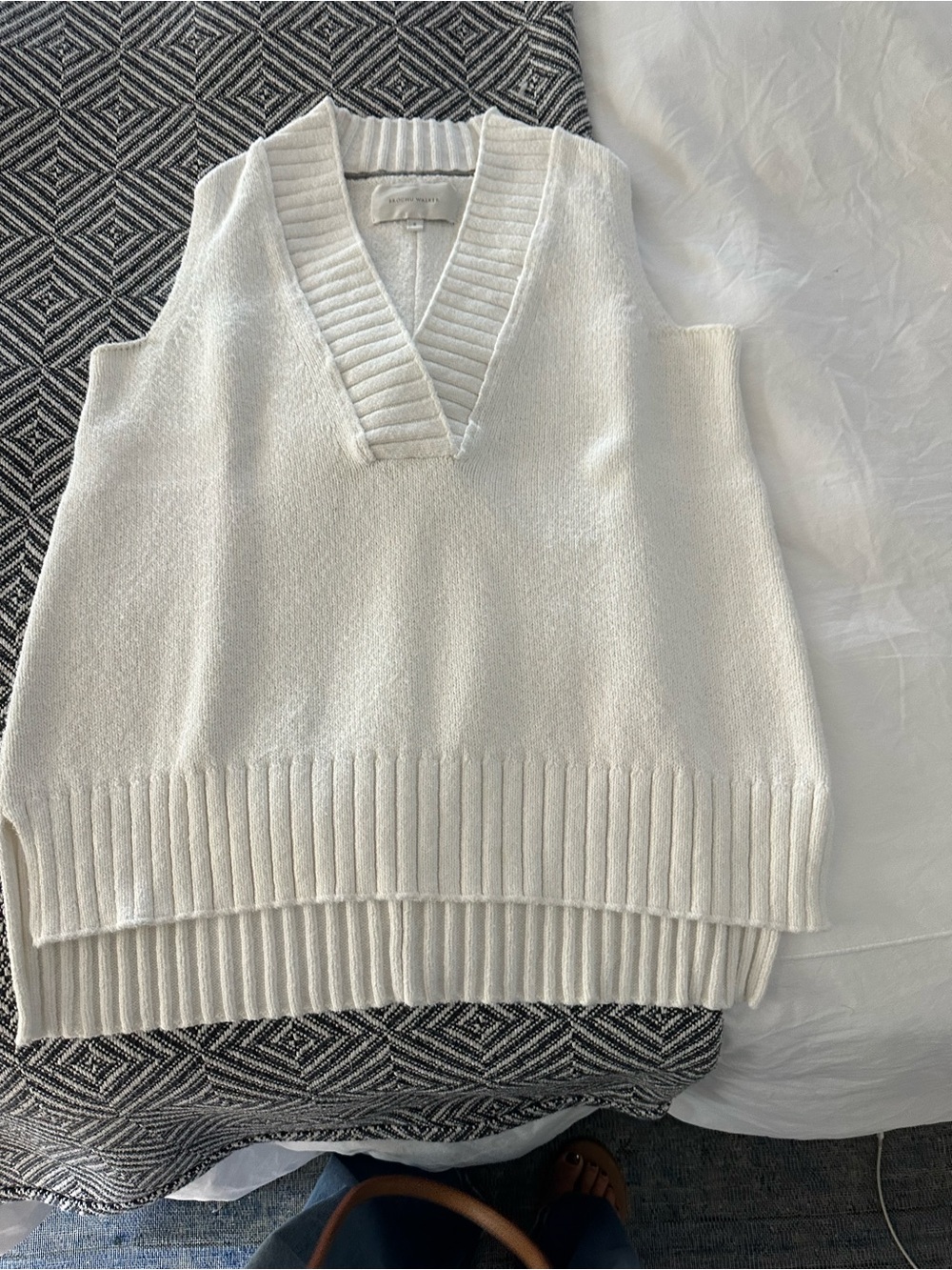 Brochu Walker Cream V-Neck Knit Vest
